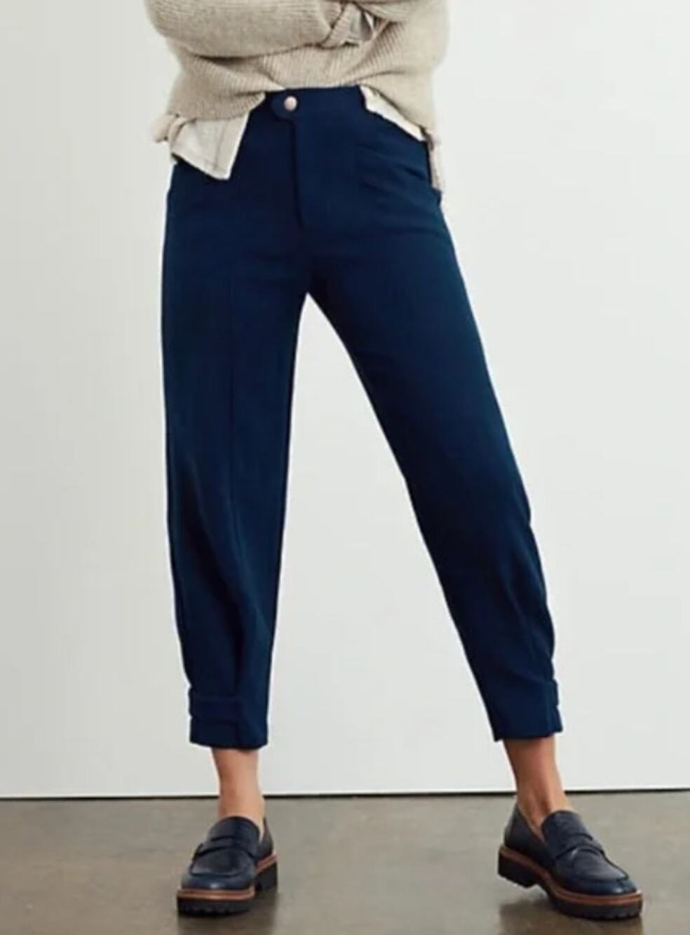 Maeve Anthropologie Magda Tapered Pants Blue Womans 0 NWT
